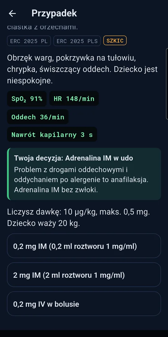 Przypadek kliniczny z decyzjami